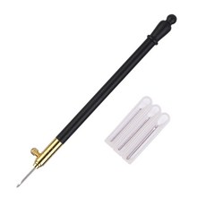 MIUSIE 자수 펀치 바늘 3 PCS 바늘 자수 크로스 스티치 공예 도구 바느질 뜨개질을위한 프랑스어 크로 셰 뜨개질, 검은색