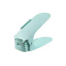 高度三段可調整收納鞋架 雙層鞋架 鞋子收納架 可調式鞋架 簡易鞋架 折疊鞋架 鞋櫃, 可調節V型鞋架【綠色】, 1個