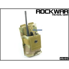 野戰搖滾-生存遊戲 ROCKWAR T7 小型無線電袋 多地形迷彩小無線電包對講機袋CP, 遊騎兵綠色, 1個
