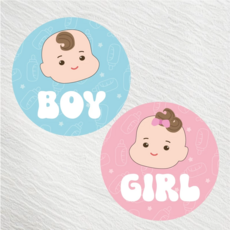 魚兒喜帖-性別派對刮刮卡【一組10張】4x4 揭曉性別投票用貼紙, 一組10張-男女各5張, 1套