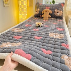 床墊 A類 母嬰級 牛奶絨 秋冬 可摺疊 水洗 防靜電 學生宿舍 床鋪 單雙人 軟, 小棕熊【三層加厚 蓄熱保暖】,加棉枕套一隻, 1個