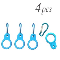 1 10PCS 물병 캠핑 고무 클립 하이킹을위한 체인 홀더 링과 금속 야외 키 버클, Blue 4pcs