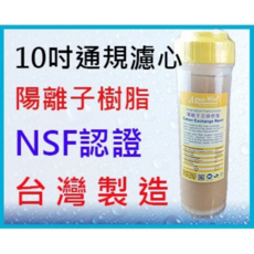 Aqua-Win 10吋 通規 濾心 陽離子樹脂 台灣製造, 1個, NSF