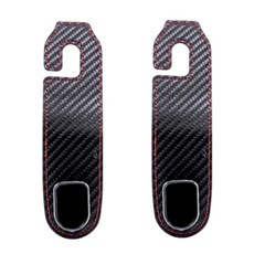 小鳥的店 碳纖魂動卡夢鏡面掛勾2入 車用椅背掛勾 KUGA CRV CROSS配件改裝, 黑色皮革, 2個