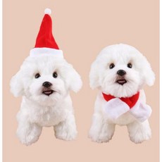 포근 댕냥이 메리 산타 모자 머플러 세트 강아지 크리스마스옷 댕댕이 강아지옷, 모자+댕냥이 머플러 S 세트