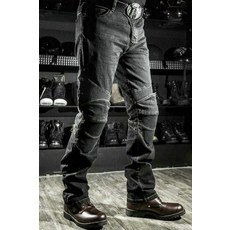 여름 오토바이 바지 청 남성 라이딩 청바지 높은, A_보호 장비 없이 블랙 바지를 입었습니다.