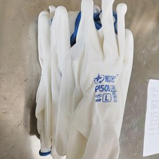 優選 塗掌手套508升級電子廠防靜電塗掌薄款勞保手套 副廠產品, 1個, 24只 12只左+12只右 ,L大號白色藍邊, 白色, L大號