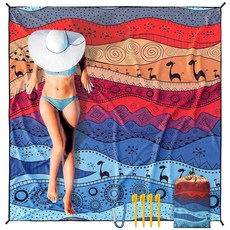 HIHOHO 해변 담요 방수 모래 방지 엑스트라 라지 비치 매트 200.7 x 210.8cm(79 x 83인치)/304.8 x 274.3cm(120 x 108인치) 1-8세 성