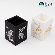 자개연필꽂이 펜슬홀더 다용도정리함 탁상인테리어 고급선물, 1개, 화이트
