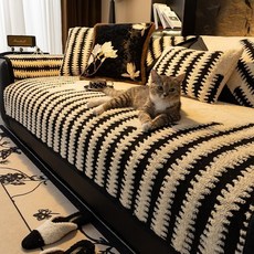 沙發坐墊 靠墊 坐墊 靠背腰墊 防滑 加厚2024新款沙髮墊四季通用輕奢高級感加厚毛絨坐墊子秋冬款沙髮套罩, 霧野-卡其,90*90cm（加大加寬扶手靠背）, 霧野-卡其