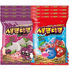 크라운 새콤달콤 포도 복숭아 딸기 블루베리소다 혼합 200g x8봉 / 대용량, 1개