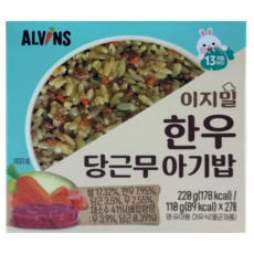 엘빈즈 이지밀 실온 이유식 완료기 13개월이상 2p, 220g, 3세트, 한우+당근+무