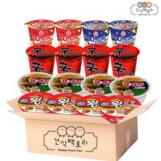 [간식팩토리] 신라면4+육개장4+미니왕뚜껑4+진순2+진매2 소컵 라면 16개, 1개