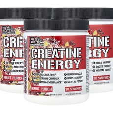 이브이엘루션 크레아틴 에너지 프루트 펀치 EVLution Nutrition Creatine Energy™ Fruit Punch 282g, 3개