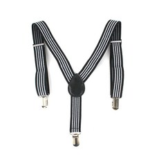 서스펜더 소인멜빵 검정스트라이프 정장멜빵