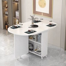 이동식 조리대 이동조리대 미니 미니인덕션 HLE 100x50, 타원형(올 화이트), 120x80x77cm, 1개