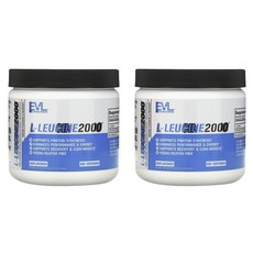 EVLUTIONNUTRITION L-亮氨酸 2000 無味無麩質素食主義者, 2個, 200克