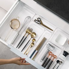더홈스 투명 서랍 정리함 칸막이 수납함 8개 세트, 1개