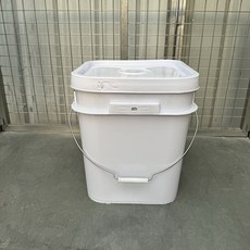 新品 發票含稅方形塑料桶帶蓋四方桶5/6/12/20/25陞大桶垃圾桶加厚全新料包裝桶釣魚桶食品級方形帶蓋水桶, 25陞白方桶鐵提手, 1個