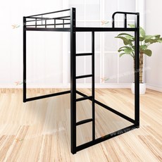 2층 침대 프레임 철제 수면 캡슐 복층 직원 기숙사, 블랙 200x80보드밑높이170총높이200