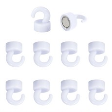 Jianwen강력한 미니 자석 후크10건, 흰색