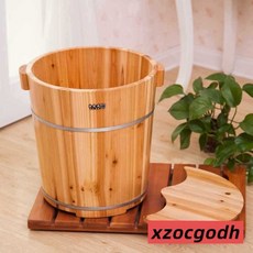 休之风 實木泡腳桶 家用加深款, 1個, 40CM高+蓋子