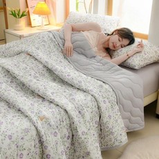 꽃 봄 여름 담요와 베개 커버 피부 싱글 더블 퀼트 니트 통기성 에어컨 이불, 01 200x230cm 3 pcs set, 2. 200x230cm 3 pcs set / J. 14