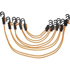 Kotap MABC-18 다목적 조절 가능한 번지줄 후크 포함 46cm18인치 오렌지/블랙 10개 435717, Assorted, 조절 가능