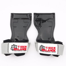 타이거밸런스 헬스 스트랩 리프팅 그립, 라이트그레이 스트랩 + 로고 화이트, 1세트