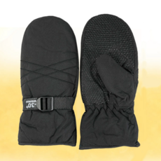 아이데이 겨울 따뜻한 방한 패딩 양털 기모 장갑 스키 스노우 보드 등산 오토바이 자전거 글로브, 벙어리-블랙