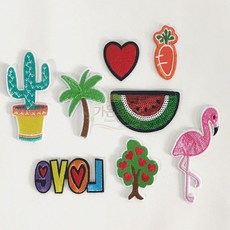 가온로그 DIY 와펜 자수패치 열접착시트 부착 가방꾸미기, 무지개