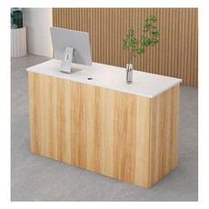 카운터 계산대 인포데스크 데스크 우드 원목 안내데스크 접수대 접수 테이블, 화이트+라이트 월넛