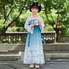 DIU 漢服男童新款女童兒童古裝國學夏季古風中國唐裝演出服
