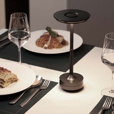 하우스팡 LED 메탈 무선 스탠드 수면등 침실 터치 데스크 램프 무드등, 티타늄블랙