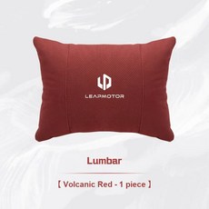자동차 좌석 머리 받침 목 베개 요추 지원 통기성 스웨이드 코튼 허리 쿠션, 색상: 9. waist red 1pc
