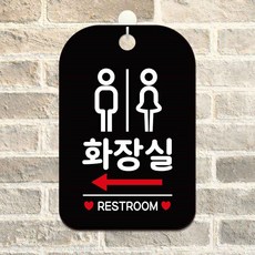 엠마고 화장실 좌측 남녀 블랙 푯말