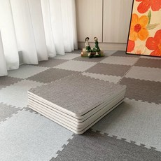 셔니엘 사계절 면마 조립식 퍼즐매트 냉기 습기 차단 미끄럼방지 바닥매트, 10개, 그레이