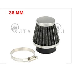 오토바이 액세서리 타원형 금속 클립 유형 수정 된 흡기 깔때기 에어 필터 35mm 38mm 42mm 44mm 48mm 50mm 60mm, 1개, 2) 38mm