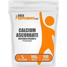 BulkSupplements. com 칼슘 아스코르빈산 파우더 - 완충 비타민 C 칼슘 보충제 파우더 비타민 C 보충제 - 글루텐 프리 1회 제공량당 1000mg 100, 3.52 Ounce (Pack of 1)