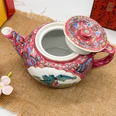《仕女閒情 · 粉彩瓷壺》手繪瓷壺 - 中式茶道收藏禮品 傳統工藝贈禮藝術品, 1個, 粉彩