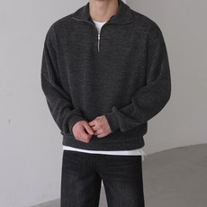 베이직바이블 남자 니트 반집업 골지 맨투맨 오버핏 티셔츠 긴팔 코디 스웨터