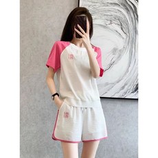 跑步運動短褲套裝女夏季時尚洋氣時髦小個子休閒減齡網紅兩件套潮