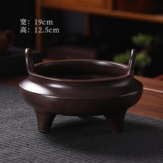家用陶瓷三足香爐 供佛室內香插, 1個, 大三足-沖耳爐