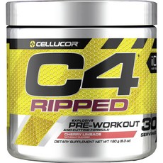 CELLUCOR C4 Ripped運動保健飲沖泡粉 櫻桃檸檬汽水口味, 1個, 180克