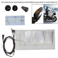 범용 12V 오토바이 탄소 섬유 방수 시트 가열 패드 히터 라운드 스위치 높고 낮은 ATV UTV BIKE