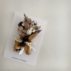 Floraflower 富貴金掀開式乾燥花卡片 盒裝精美禮物 生日/情人節/母親節/父親節/畢業/紀念, 1個, 圖一