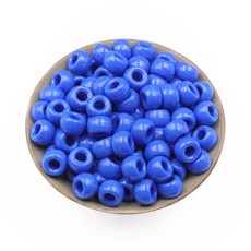 밝은 멀티컬러 원형 아크릴 비즈 지름 9mm 구멍 3.5mm, 블루, 115개