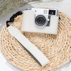 필름 x half 가죽 하프케이스 카메라 포함 스트랩 보호 케이스, T. Fuji Xhalf White Prote