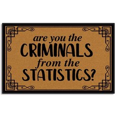 Wulidrom 내부 입구를 위한 대형 로우 프로파일 얇은 도어 매트 재미있는 Hold Up Did You Call First Welcome Mat 현관 현관 80.9 x 5, Are You the Criminals from the