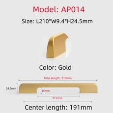 Moden 긴 핸들 캐비닛 도어 당겨 600mm 알루미늄 합금 손잡이 블랙 가구 옷장 하드웨어, 12 Gold-192